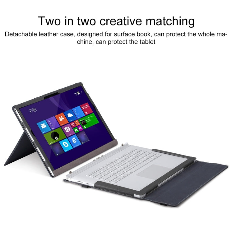 For Microsoft Surface Book 3 / 2 15 inch PU Leather Laptop Protective Case with Screen Stand(Dark Blue) - 15 inch by buy2fix | Online Shopping UK | buy2fix