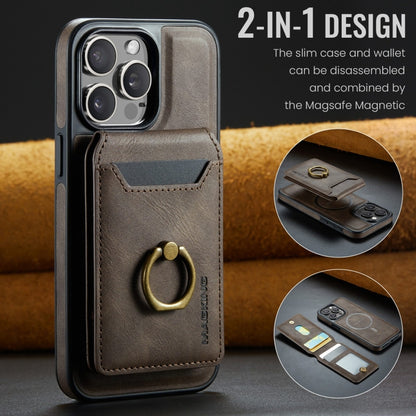 For iPhone 14 Pro DG.MING K1 MagSafe Detachable Wallet RFID Back Cover Phone Case(Coffee) - iPhone 14 Pro Cases by DG.MING | Online Shopping UK | buy2fix