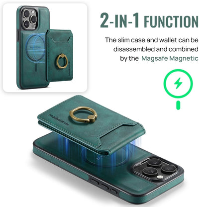 For iPhone 14 Pro DG.MING K1 MagSafe Detachable Wallet RFID Back Cover Phone Case(Green) - iPhone 14 Pro Cases by DG.MING | Online Shopping UK | buy2fix