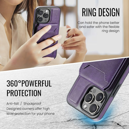 For iPhone 14 Pro Max DG.MING K1 MagSafe Detachable Wallet RFID Back Cover Phone Case(Purple) - iPhone 14 Pro Max Cases by DG.MING | Online Shopping UK | buy2fix