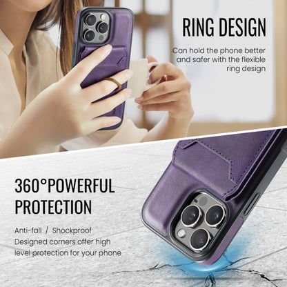 For iPhone 16 Pro Max DG.MING K1 MagSafe Detachable Wallet RFID Back Cover Phone Case(Purple) - iPhone 16 Pro Max Cases by DG.MING | Online Shopping UK | buy2fix