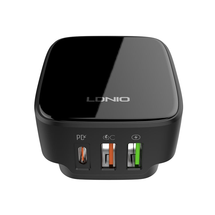 LDNIO Q334 32W Type-C + Dual USB Port Charger with 1m USB-C / Type-C to USB-C / Type-C Data Cable, Plug Type:US Plug(Black) - USB Charger by LDNIO | Online Shopping UK | buy2fix