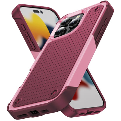 For iPhone 16 Pro PC + TPU Shockproof Protective Phone Case(Pink+Dark Red) - iPhone 16 Pro Cases by buy2fix | Online Shopping UK | buy2fix