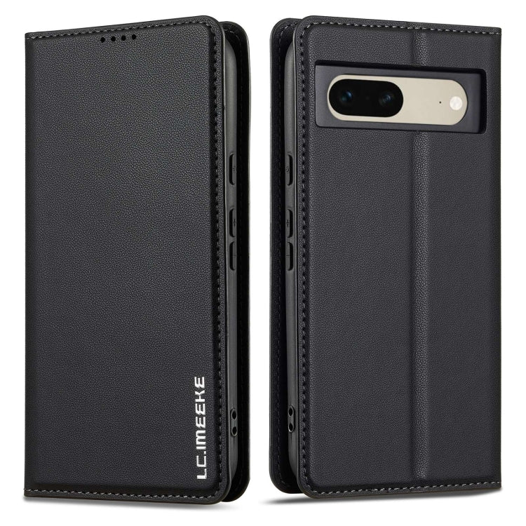 For Google Pixel 7 5G LC.IMEEKE L1 Series Frosted Fine Texture PU Phone Case(Black) - Google Cases by LC.IMEEKE | Online Shopping UK | buy2fix