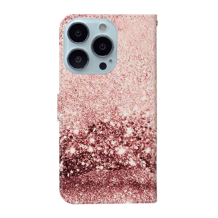 For iPhone 16 Pro Max Colored Drawing Marble Pattern Leather Phone Case(Rose Gold) - iPhone 16 Pro Max Cases by buy2fix | Online Shopping UK | buy2fix