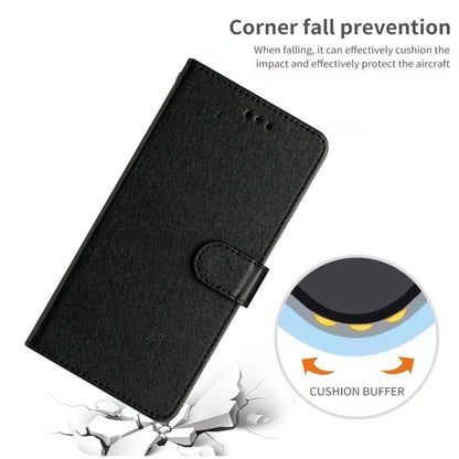 For iPhone 16 Plus Silk Texture Horizontal Flip Leather Phone Case(Black) - iPhone 16 Plus Cases by buy2fix | Online Shopping UK | buy2fix