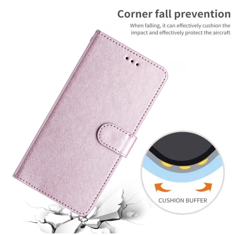 For iPhone 16 Plus Silk Texture Horizontal Flip Leather Phone Case(Rose Pink) - iPhone 16 Plus Cases by buy2fix | Online Shopping UK | buy2fix