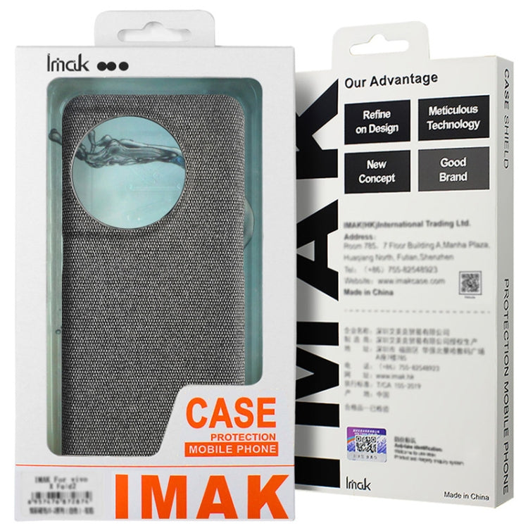 For iPhone 16 Pro imak Ruiyi Series Cloth Texture PU + PC Phone Case(Dark Grey) - iPhone 16 Pro Cases by imak | Online Shopping UK | buy2fix