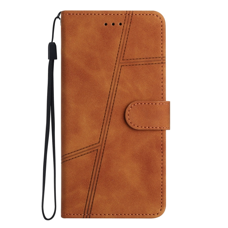 For iPhone 16 Pro Max Skin-feel Stitching Leather Phone Case(Brown) - iPhone 16 Pro Max Cases by buy2fix | Online Shopping UK | buy2fix