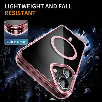 For iPhone 16 Airbag Magsafe PC Hybrid TPU Phone Case(Clear Pink) - iPhone 16 Cases by buy2fix | Online Shopping UK | buy2fix