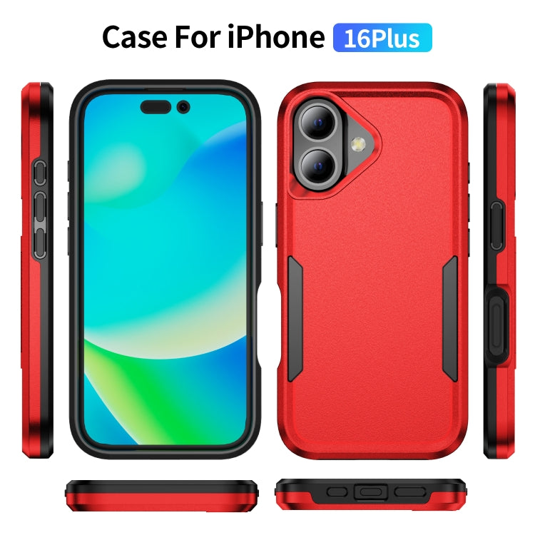 For iPhone 16 Plus Pioneer Armor Heavy Duty PC + TPU Phone Case(Red+Black) - iPhone 16 Plus Cases by buy2fix | Online Shopping UK | buy2fix