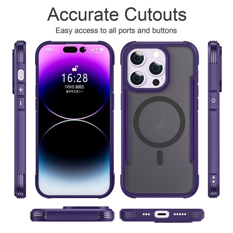 For iPhone 16 Pro Max Skin Feel Frosted MagSafe Magnetic PC Hybrid TPU Phone Case(Purple) - iPhone 16 Pro Max Cases by buy2fix | Online Shopping UK | buy2fix