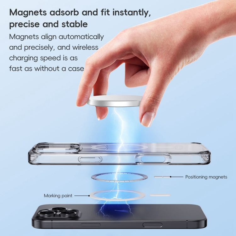 For iPhone 16 Pro Max Crystal Clear MagSafe Magnetic Phone Case(Transparent Titanium Blue) - iPhone 16 Pro Max Cases by buy2fix | Online Shopping UK | buy2fix