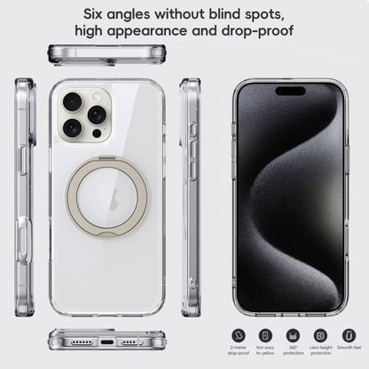 For iPhone 16 Crystal Clear MagSafe Magnetic Holder Phone Case(Transparent Black) - iPhone 16 Cases by buy2fix | Online Shopping UK | buy2fix