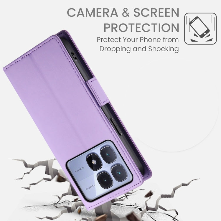 For Redmi K70 Ultra Side Buckle Magnetic Frosted Leather Phone Case(Purple) - Xiaomi Cases by buy2fix | Online Shopping UK | buy2fix