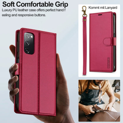 For Samsung Galaxy S20 FE 5G LC.IMEEKE L2 Series Detachable Magsafe PU Phone Case with Lanyard(Red) - Galaxy Phone Cases by LC.IMEEKE | Online Shopping UK | buy2fix