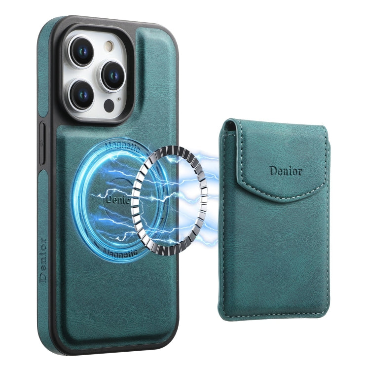 For iPhone 16 Pro Max Denior D19 Skin Feel MagSafe Detachable Card Slot Phone Case(Blue) - iPhone 16 Pro Max Cases by Denior | Online Shopping UK | buy2fix