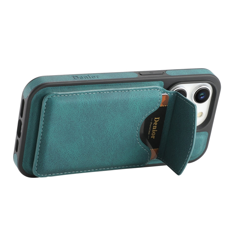 For iPhone 16 Pro Denior D19 Skin Feel MagSafe Detachable Card Slot Phone Case(Blue) - iPhone 16 Pro Cases by Denior | Online Shopping UK | buy2fix