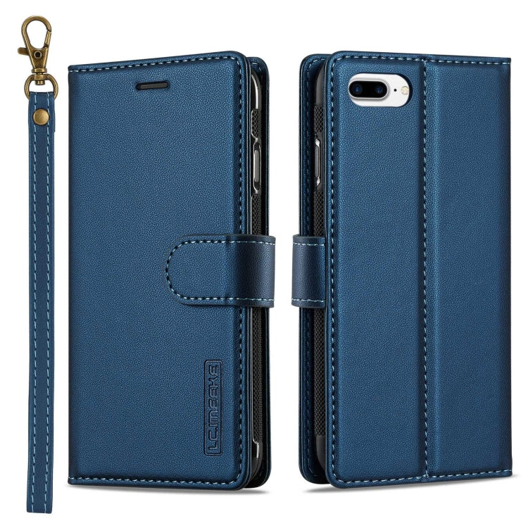 For iPhone 7 Plus / 8 Plus LC.IMEEKE L2 Series Detachable Magsafe PU Phone Case with Lanyard(Blue) - More iPhone Cases by LC.IMEEKE | Online Shopping UK | buy2fix