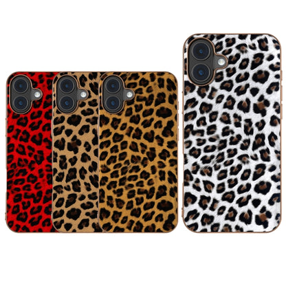 For iPhone 16 Nano Plating Leopard Print Phone Case(Brown) - iPhone 16 Cases by buy2fix | Online Shopping UK | buy2fix