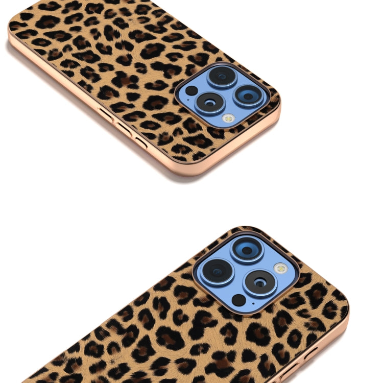 For iPhone 16 Pro Nano Plating Leopard Print Phone Case(Gold) - iPhone 16 Pro Cases by buy2fix | Online Shopping UK | buy2fix