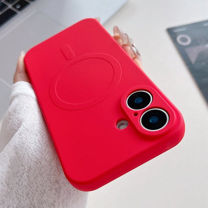 For iPhone 16 Plus Solid Color Liquid Silicone MagSafe Magnetic Phone Case(Red) - iPhone 16 Plus Cases by buy2fix | Online Shopping UK | buy2fix