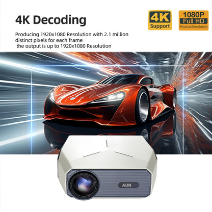 AUN A004 Pro 1920 x 1080P 9000Lumen Android 9.0 Portable LCD Projector, EU Plug(White) - LED Projector by AUN | Online Shopping UK | buy2fix