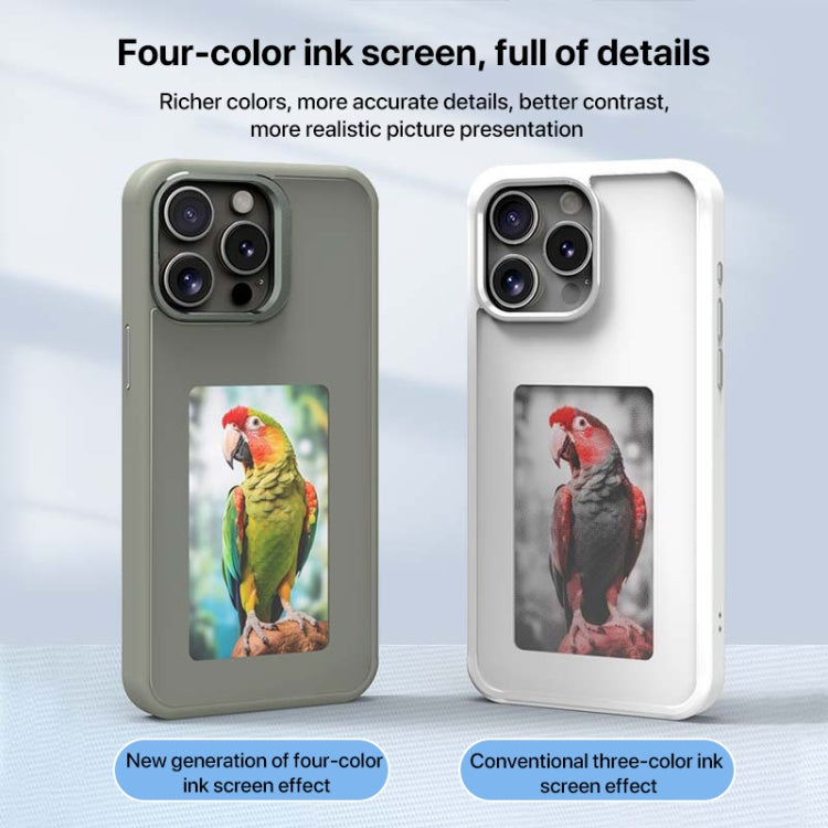 For iPhone 16 Plus Four-Color E-ink Screen NFC DIY Phone Case(Black) - iPhone 16 Plus Cases by buy2fix | Online Shopping UK | buy2fix