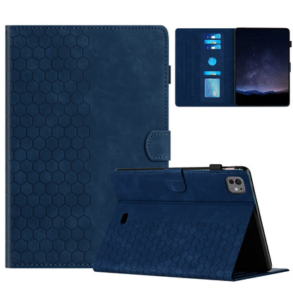 For iPad Pro 11 2024 / Air 10.9 2022 Honeycomb Embossed Leather Smart Tablet Case(Blue) - iPad Pro 11 2024 Cases by buy2fix | Online Shopping UK | buy2fix