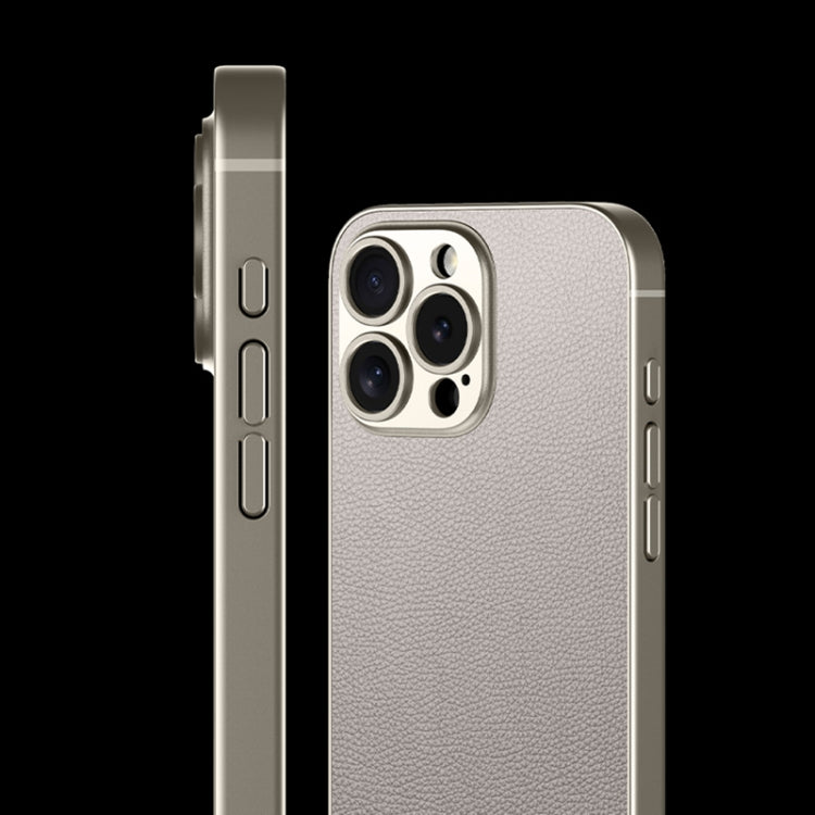 For iPhone 16 Pro Max GKK Metal Paint Skin Feel Leather Full Coverage Phone Case(Titanium Grey) - iPhone 16 Pro Max Cases by GKK | Online Shopping UK | buy2fix