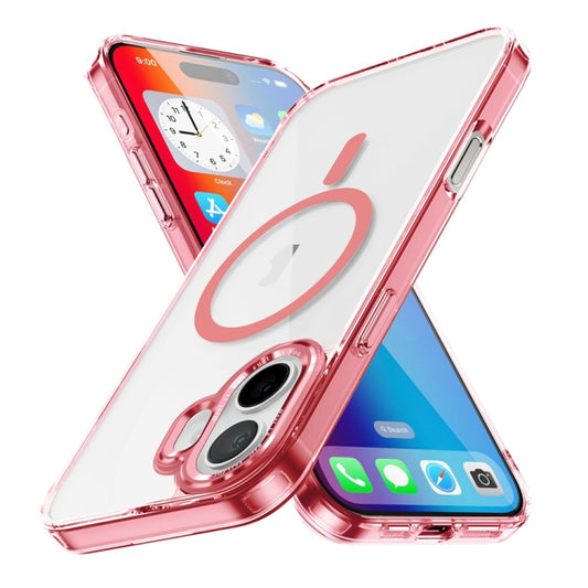 For iPhone 16 Plus Ice Color Magnetic Series Magsafe Magnetic PC Hybrid TPU Phone Case(Pink) - iPhone 16 Plus Cases by buy2fix | Online Shopping UK | buy2fix