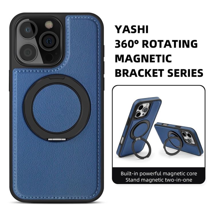 For iPhone 16 Plus Yashi 360 Degree Rotating MagSafe Holder Phone Case(Blue) - iPhone 16 Plus Cases by buy2fix | Online Shopping UK | buy2fix