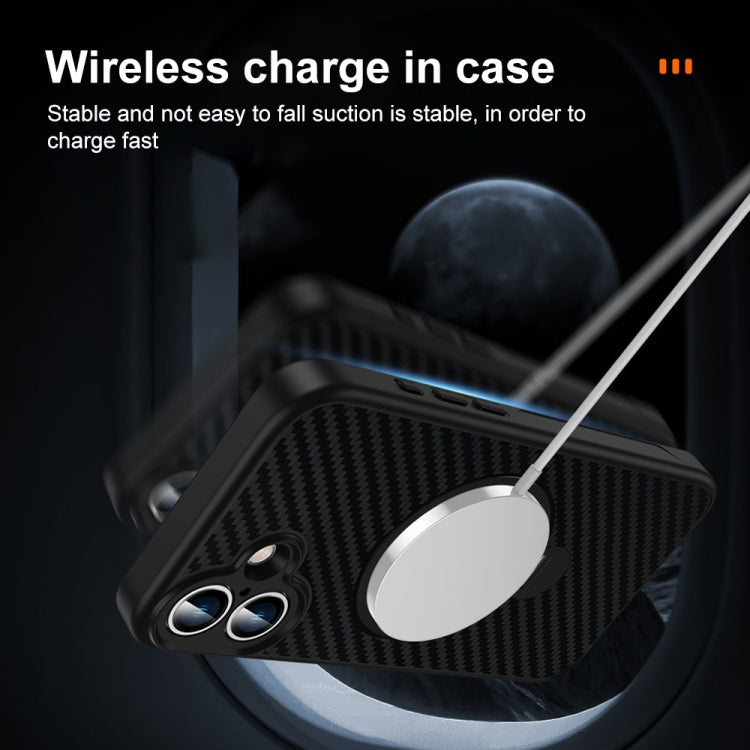 For iPhone 13 Pro Carbon Fiber MagSafe 360 Degree Rotating Holder Phone Case(Black) - iPhone 13 Pro Cases by buy2fix | Online Shopping UK | buy2fix