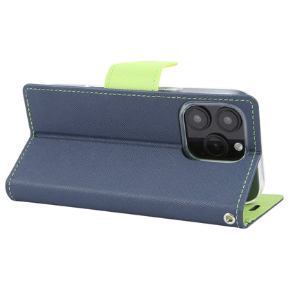 For iPhone 16 Pro GOOSPERY FANCY DIARY Cross Texture Leather Phone Case(Navy Blue) - iPhone 16 Pro Cases by GOOSPERY | Online Shopping UK | buy2fix