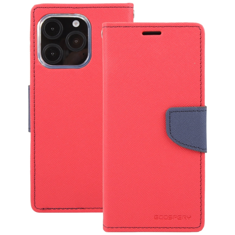 For iPhone 16 Pro GOOSPERY FANCY DIARY Cross Texture Leather Phone Case(Red) - iPhone 16 Pro Cases by GOOSPERY | Online Shopping UK | buy2fix