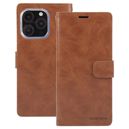 For iPhone 16 Pro Max GOOSPERY BLUE MOON Crazy Horse Texture Leather Phone Case(Brown) - iPhone 16 Pro Max Cases by GOOSPERY | Online Shopping UK | buy2fix