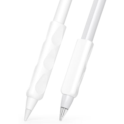 For Apple Pencil & Huawei M-Pencil Series Universal Stylus Silicone Protective Grip Cover(White) - Pencil Accessories by buy2fix | Online Shopping UK | buy2fix