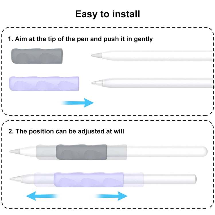 For Apple Pencil & Huawei M-Pencil Series Universal Stylus Silicone Protective Grip Cover(White) - Pencil Accessories by buy2fix | Online Shopping UK | buy2fix