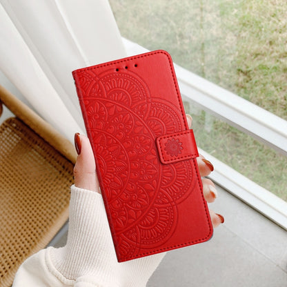 For Motorola Edge 2024 Flower Embossed Leather Phone Case(Red) - Motorola Cases by buy2fix | Online Shopping UK | buy2fix