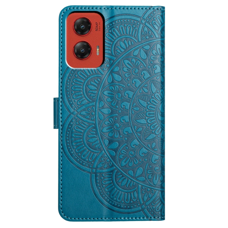 For Motorola Moto G Stylus 5G 2024 Flower Embossed Leather Phone Case(Blue) - Motorola Cases by buy2fix | Online Shopping UK | buy2fix