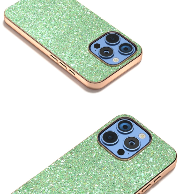 For iPhone 16 Pro Electroplating Frame Colorful Glitter Phone Case(Dark Green) - iPhone 16 Pro Cases by buy2fix | Online Shopping UK | buy2fix