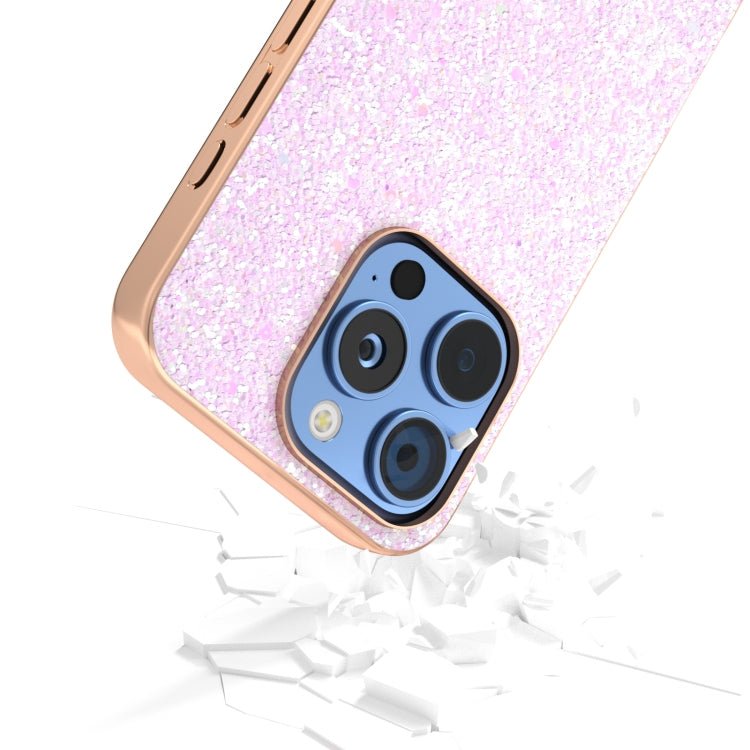 For iPhone 16 Pro Electroplating Frame Colorful Glitter Phone Case(Glitter Pink) - iPhone 16 Pro Cases by buy2fix | Online Shopping UK | buy2fix