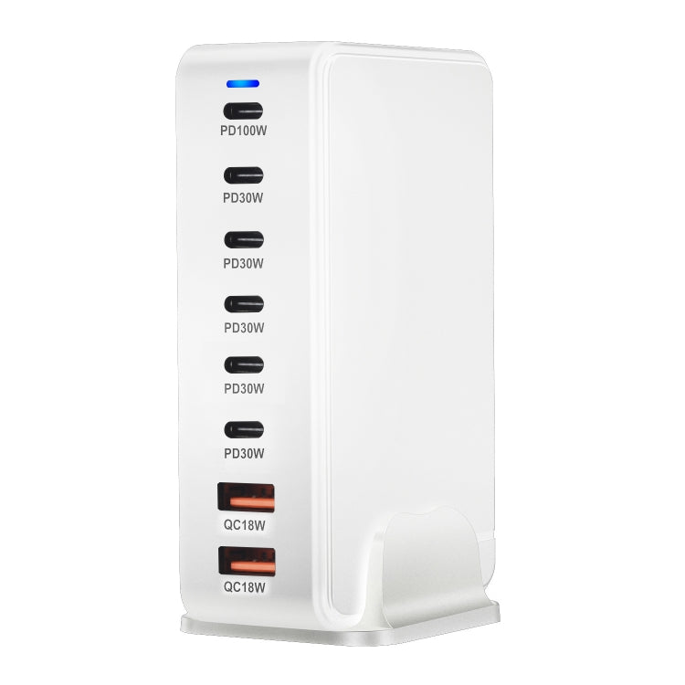 YMX-986 286W 6Type-C, 3USB 8-Ports Desktop Fast Charger, Plug Type:AU Plug(White) - Multifunction Charger by buy2fix | Online Shopping UK | buy2fix