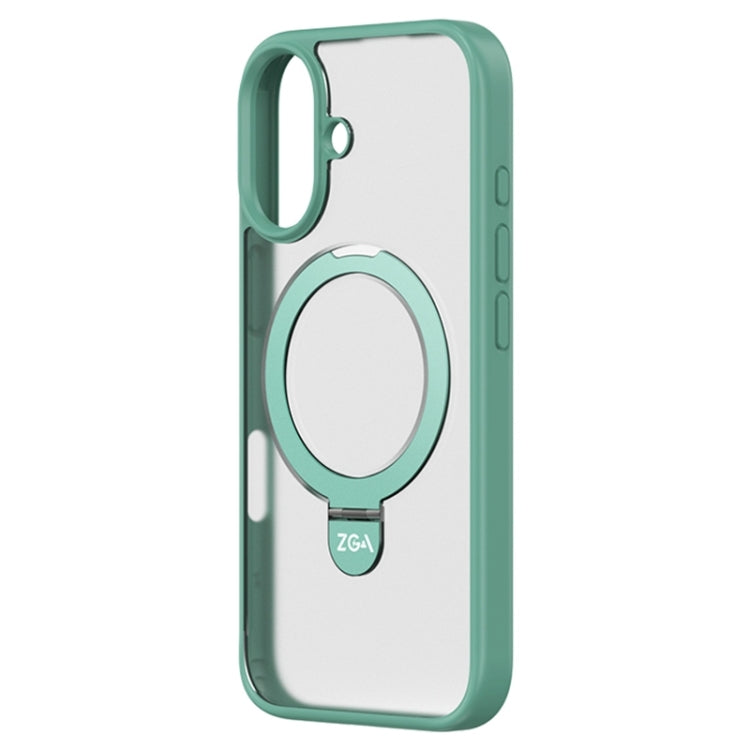 For iPhone 16 Plus ZGA Magsafe Holder PC Hybrid TPU Phone Case(Green) - iPhone 16 Plus Cases by ZGA | Online Shopping UK | buy2fix