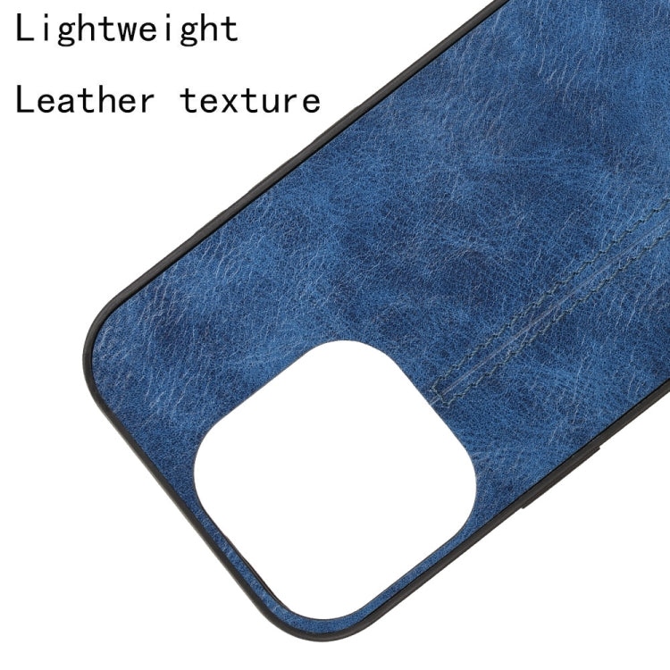 For iPhone 16 Pro Max Cow Pattern Sewing Back Cover Phone Case(Blue) - iPhone 16 Pro Max Cases by buy2fix | Online Shopping UK | buy2fix