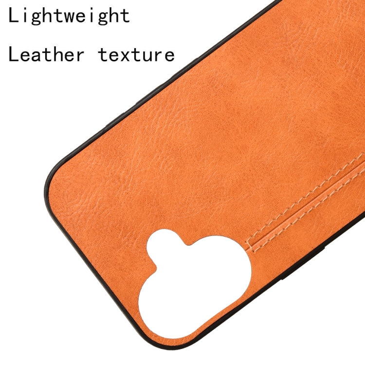 For iPhone 16 Plus Cow Pattern Sewing Back Cover Phone Case(Orange) - iPhone 16 Plus Cases by buy2fix | Online Shopping UK | buy2fix