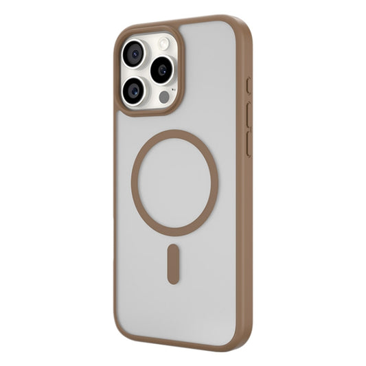 For iPhone 16 Pro TGVIS GRACE Series MagSafe Frosted Translucent Phone Case(Brown) - iPhone 16 Pro Cases by TGVIS | Online Shopping UK | buy2fix