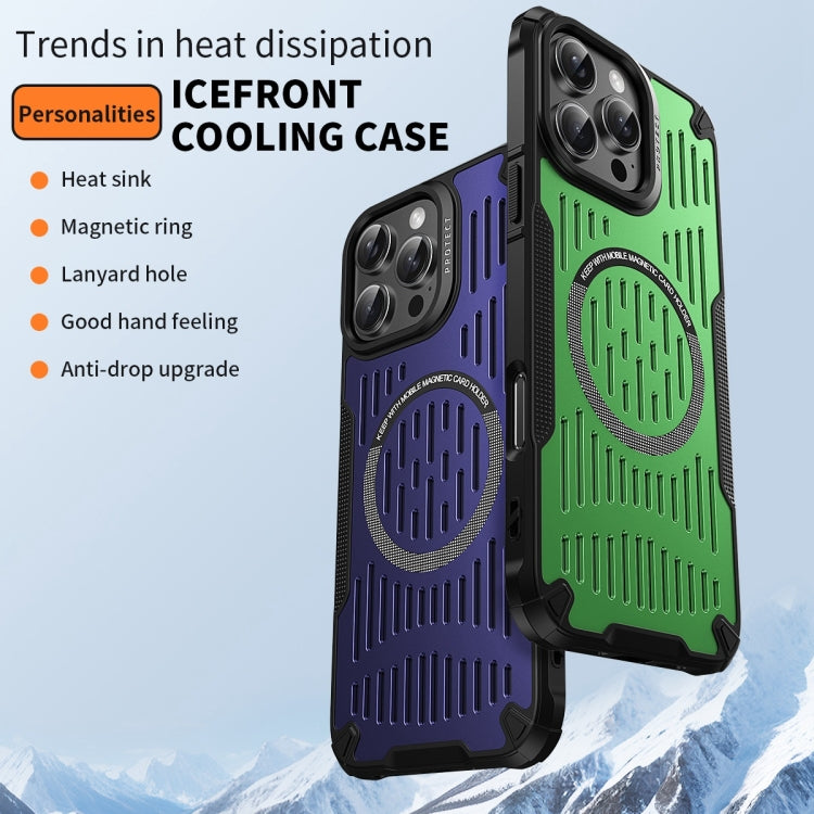 For iPhone 16 Pro Max Ice Front Cooling MagSafe Magnetic Phone Case(Black) - iPhone 16 Pro Max Cases by buy2fix | Online Shopping UK | buy2fix