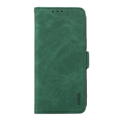 For Samsung Galaxy S25 Ultra 5G ABEEL Frosted Magnetic RFID Leather Phone Case(Green) - Galaxy S25 Ultra 5G Cases by buy2fix | Online Shopping UK | buy2fix