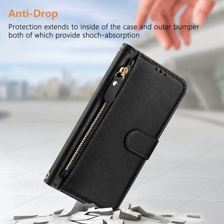 For iPhone 16 Plus Multi-Card Slots Zipper Wallet Leather Phone Case(Black) - iPhone 16 Plus Cases by buy2fix | Online Shopping UK | buy2fix